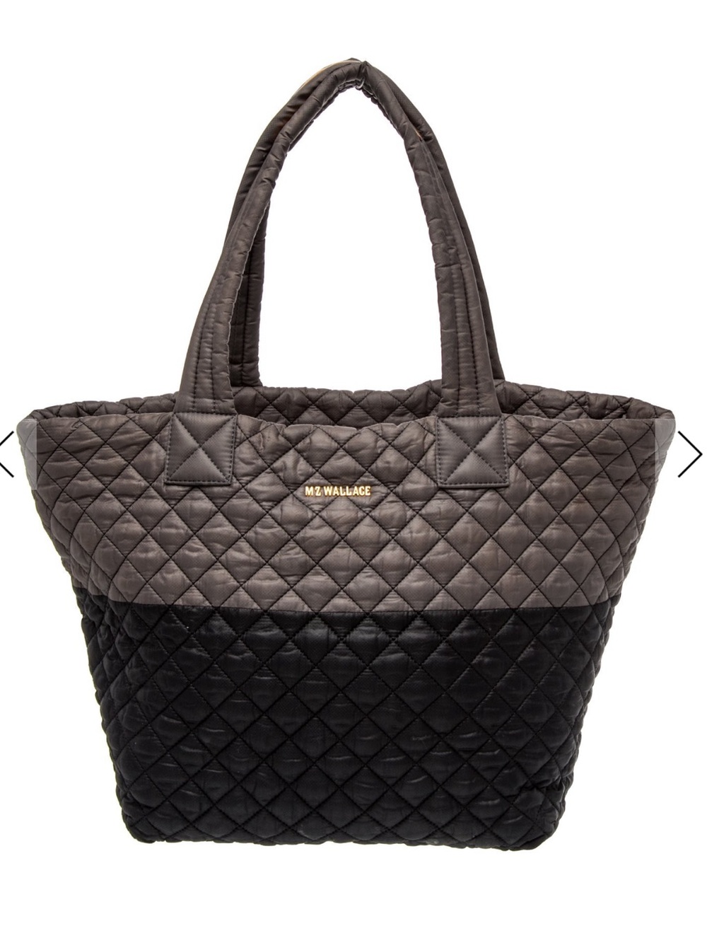MZ Wallace Quilted Two-Tone Tote in Gray and Black